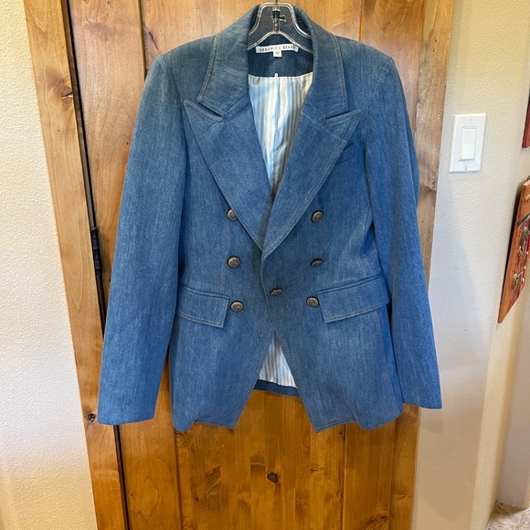 NEW! Veronica Beard Naira Denim Dickey Blazer, Jacket Size 0 - Picture 11 of 15